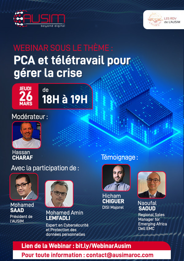 PCA et télétravail pour gérer la crise