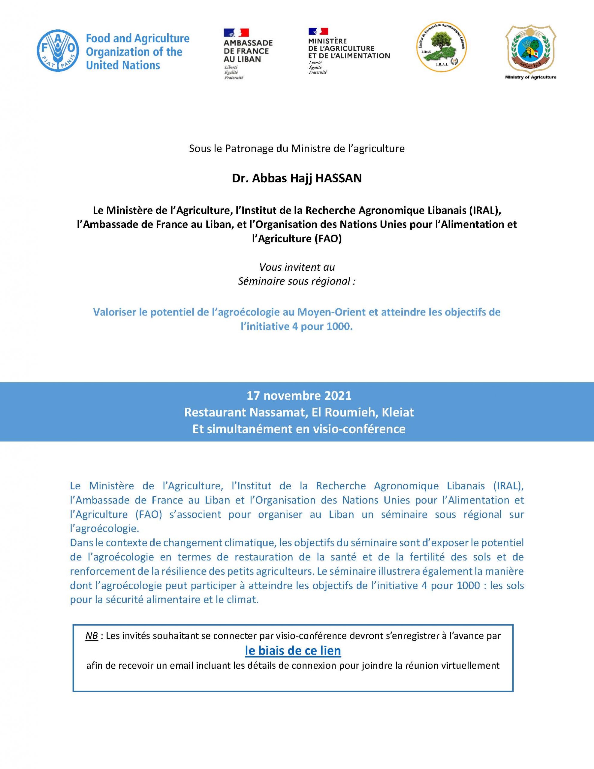 Déverrouiller le potentiel de l'agroécologie au Moyen-Orient et atteindre les objectifs de l’initiative 4 pour 1000